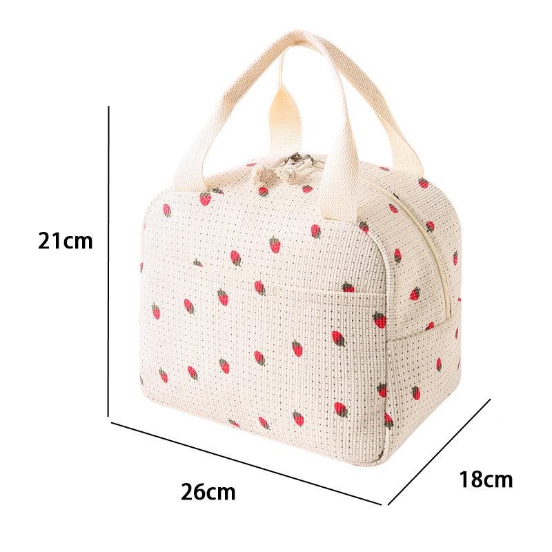Corduroy Lunch Bag Thermal Insulation Lunch Box Storage Handbag Multifunctional Kid School Cooler Bag Picnic FoodPouch Loncheras