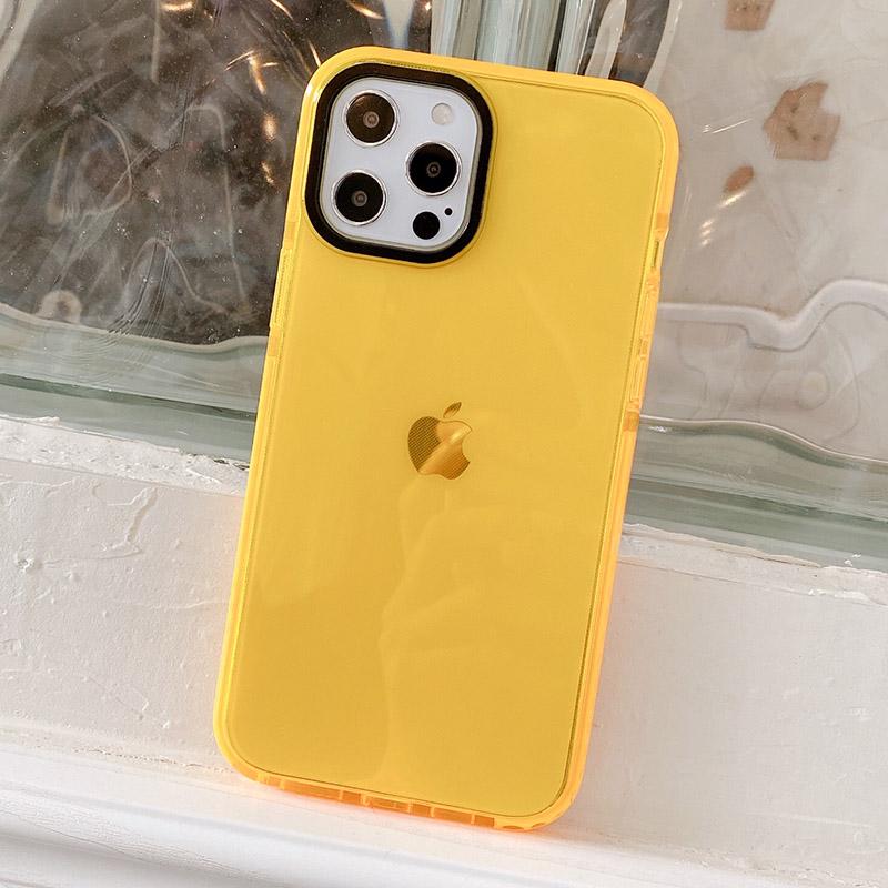 Neon Fluorescent Color Phone Case For iPhone 17 16 15 14 Pro Max Air 16e 11 12 13 Mini Frame Protective Silicone Cover