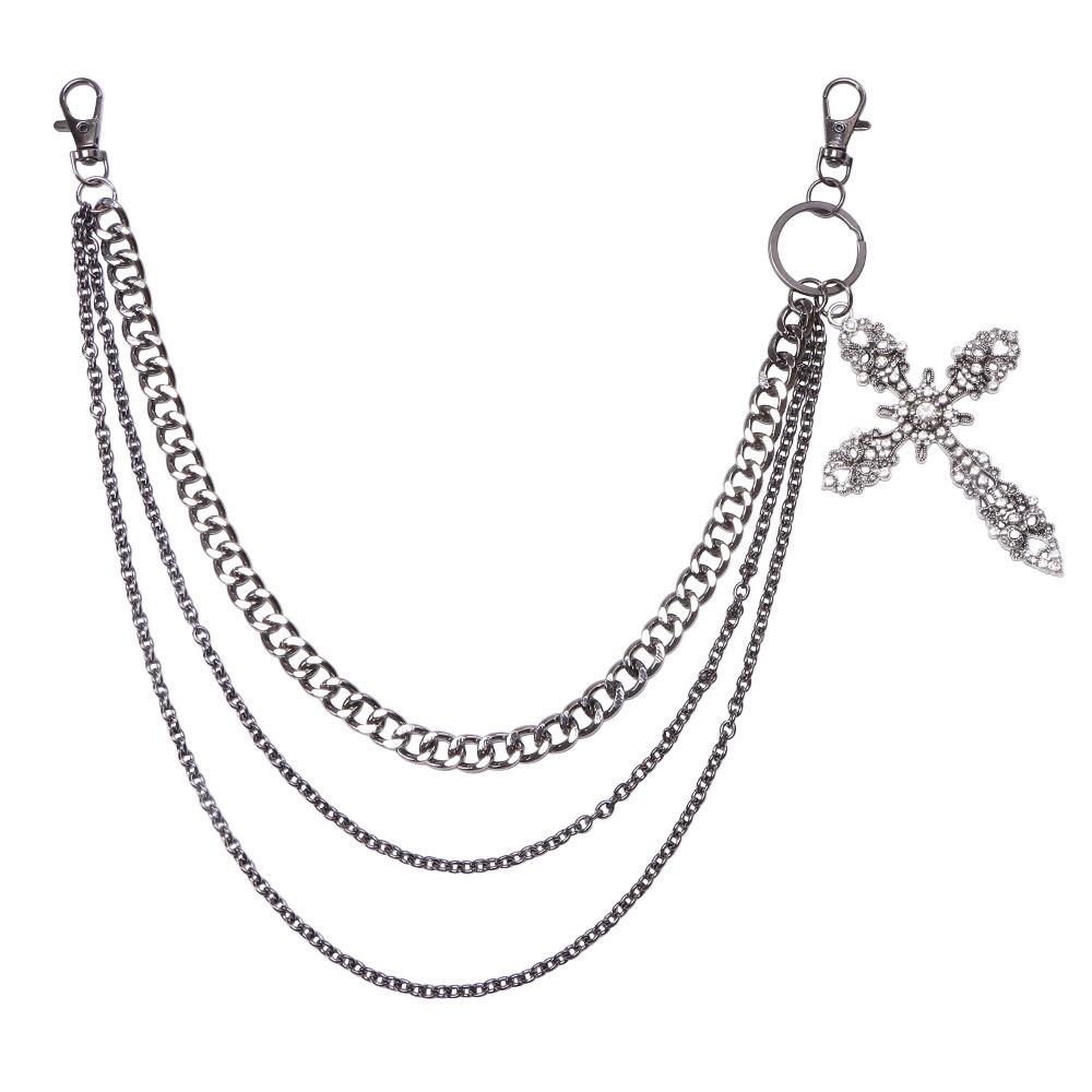 Corrente Decorativa de Calças de Metal Punk Rock Chaveiro Corrente Joia Corrente de Cintura para Jeans Mulheres Homens