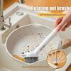 Pot Brush Oil-Free Bristles 360-degree Rotating Head Cleaning Brush with Extended Handle Multi-surface Pot Scrubber
