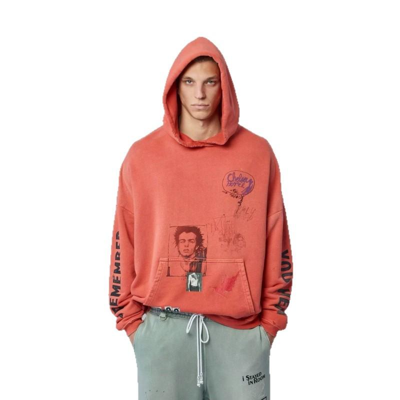 Mens Oversized Relaxed Fit Vintage Washed Cotton Hoodie Streetwear Sweatshirt