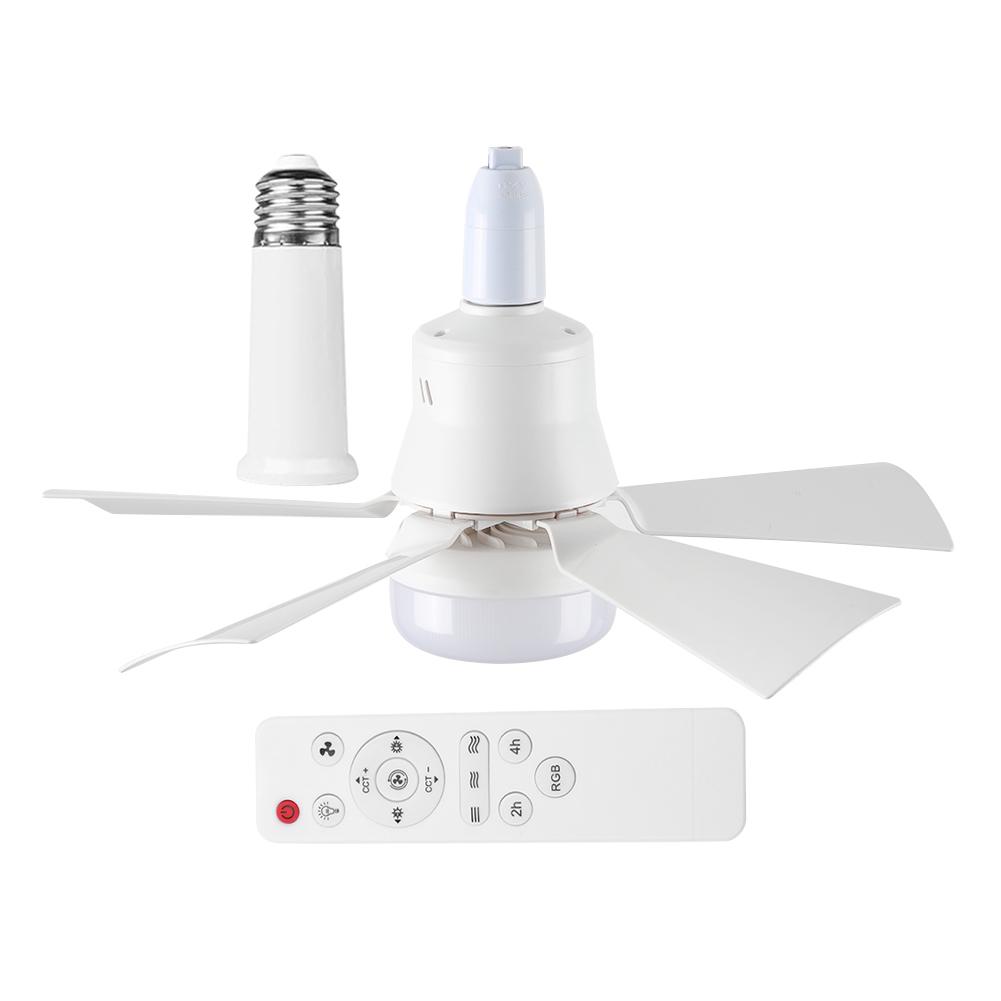30W LED Stropní Světlo s Ventilátorem E26 Patice Bezdrátové Dálkové Ovládání Stmívání Tří Barev LED Žárovka Stropní Světlo s Ventilátorem pro Ložnici Obývací Pokoj