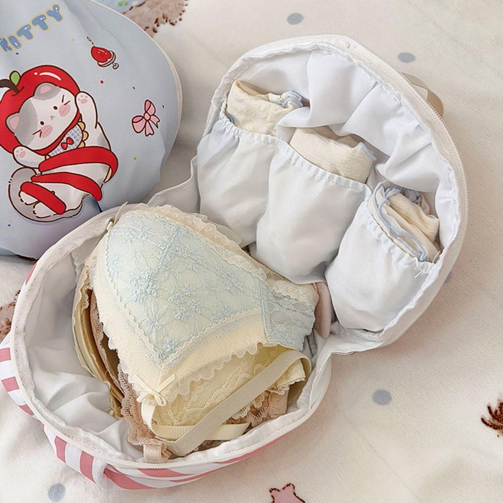 Cartoon Bra Underwear Storage Bag Large Capacity Dopamine Underwear Socks Storage Pouch Waterproof Cosmetic Bag Women Girls