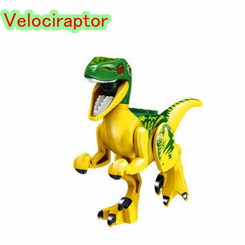 Sperrblöcke Jurassic Dinosaurier Tyrannosaurus Rex Wyvern Velociraptor Stegosaurus Bausteine ​​Spielzeug für Kinder Dinosaurier