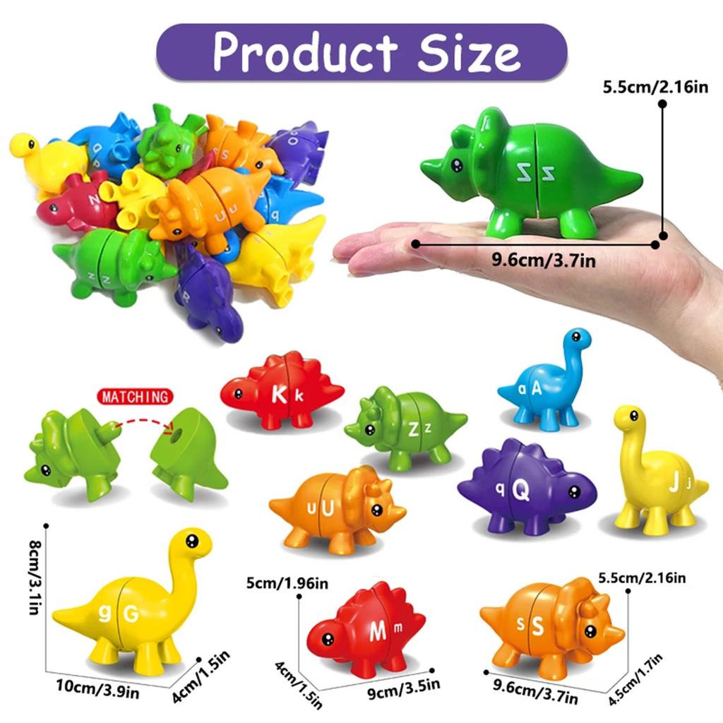 Matching Letters Fine Motor Toy Abc Dinosaur Alphabet Match Game With Uppercase Lowercase Montessori Learning Toys For Boy Girl