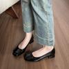 Classic square buckle thick heel gentle square head elegant temperament nude single shoes women's summer