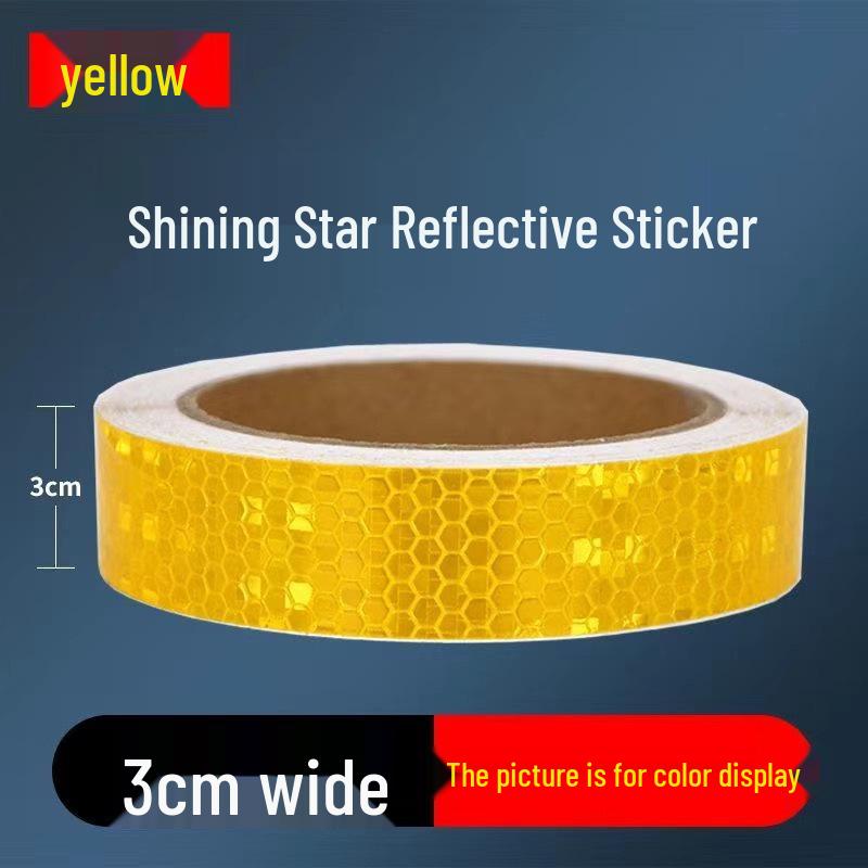 1cm Reflective Sticker for Bicycles, Cars, & Helmets - Luminous Warning Strip