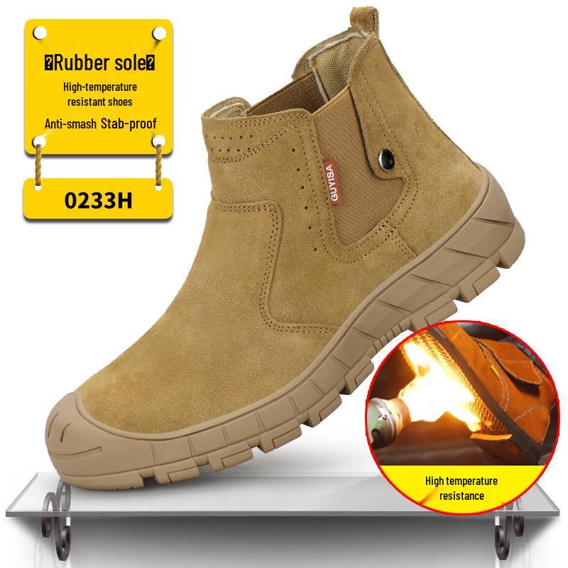 Pantofi de lucru de siguranță pentru bărbați cu bombeu din oțel - Antiderapante, Anti-impact, Anti-perforare, Rezistenți la uzură și Rezistenți la căldură