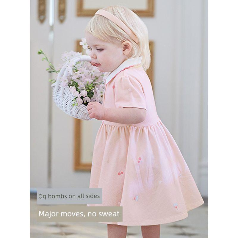 [Soft Cotton] David Bella Children's Dress Summer New Style Girls' Polo Dress Baby Dress Children's Clothing