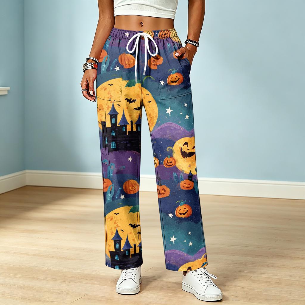 Women's Drawstring Elastic Waist Casual Pants with Pockets Color for Everyday Wear