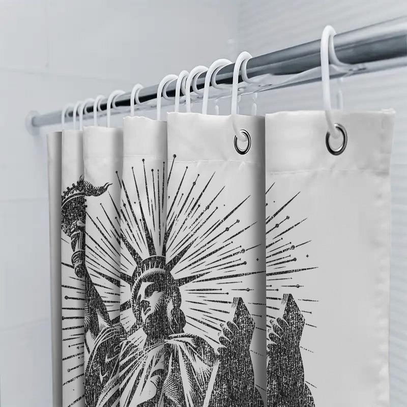 Vintage Statue of Liberty Shower Curtain Gothic Dark Academia Bathroom Decor Grunge Home Decor Gothic Decor Wall Art Victorian D