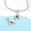 S925 Silver Creative French Fries Pizza Beaded Pendant DIY Handmade Jewelry Accessories Fashion Gift For Women