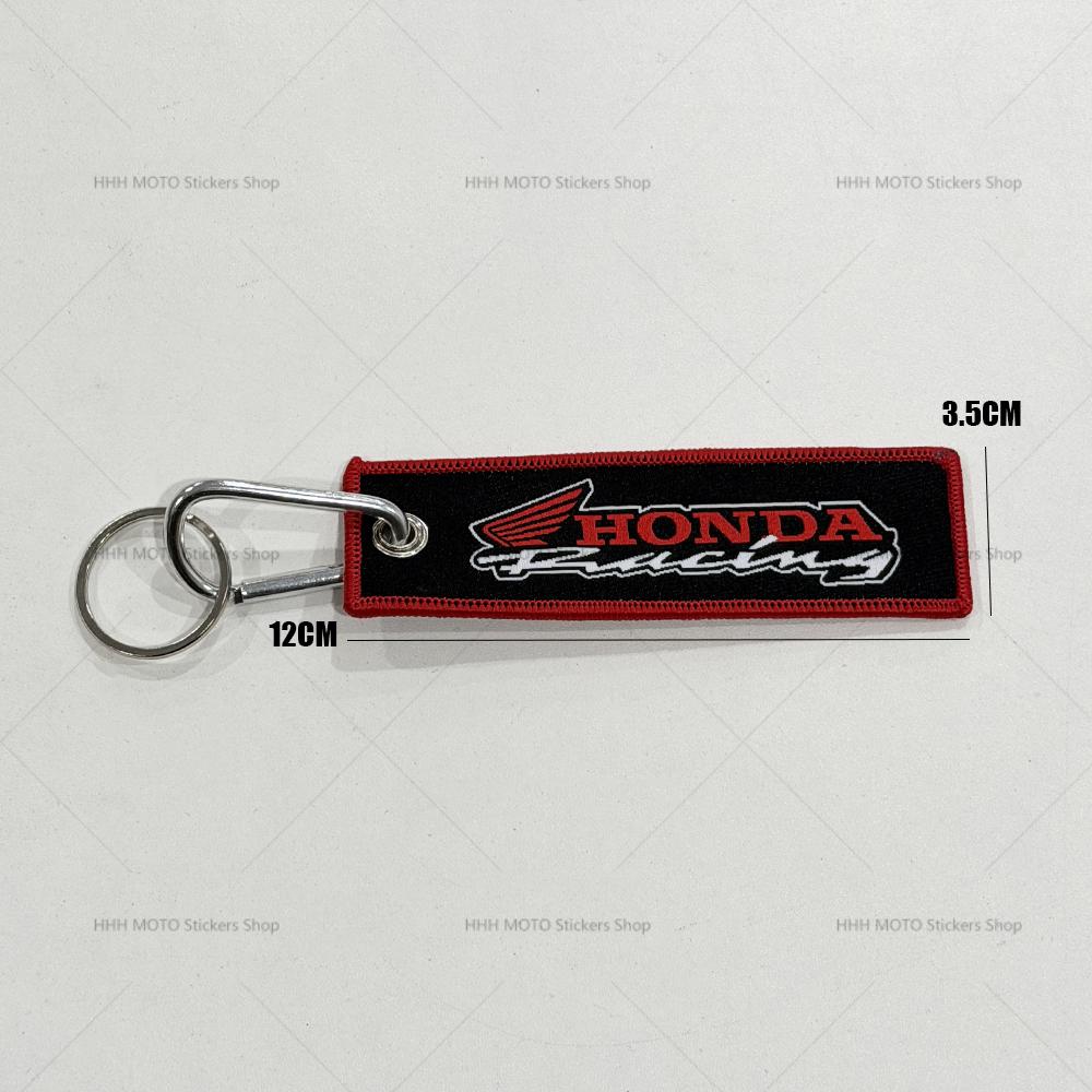 Car Keychain Embroidery Wings Key Chain Holder for Honda Cars and Motorcycles Double sided Key Fob Keychains Jewelry EC5