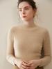 2025 Autumn/Winter Women's Slim-Fit Half-High Neck Solid Cashmere Ribbed Sweater