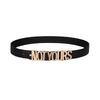 New Female English Letter Combination Fashionable Snap Street Personality Versatile Belt Black