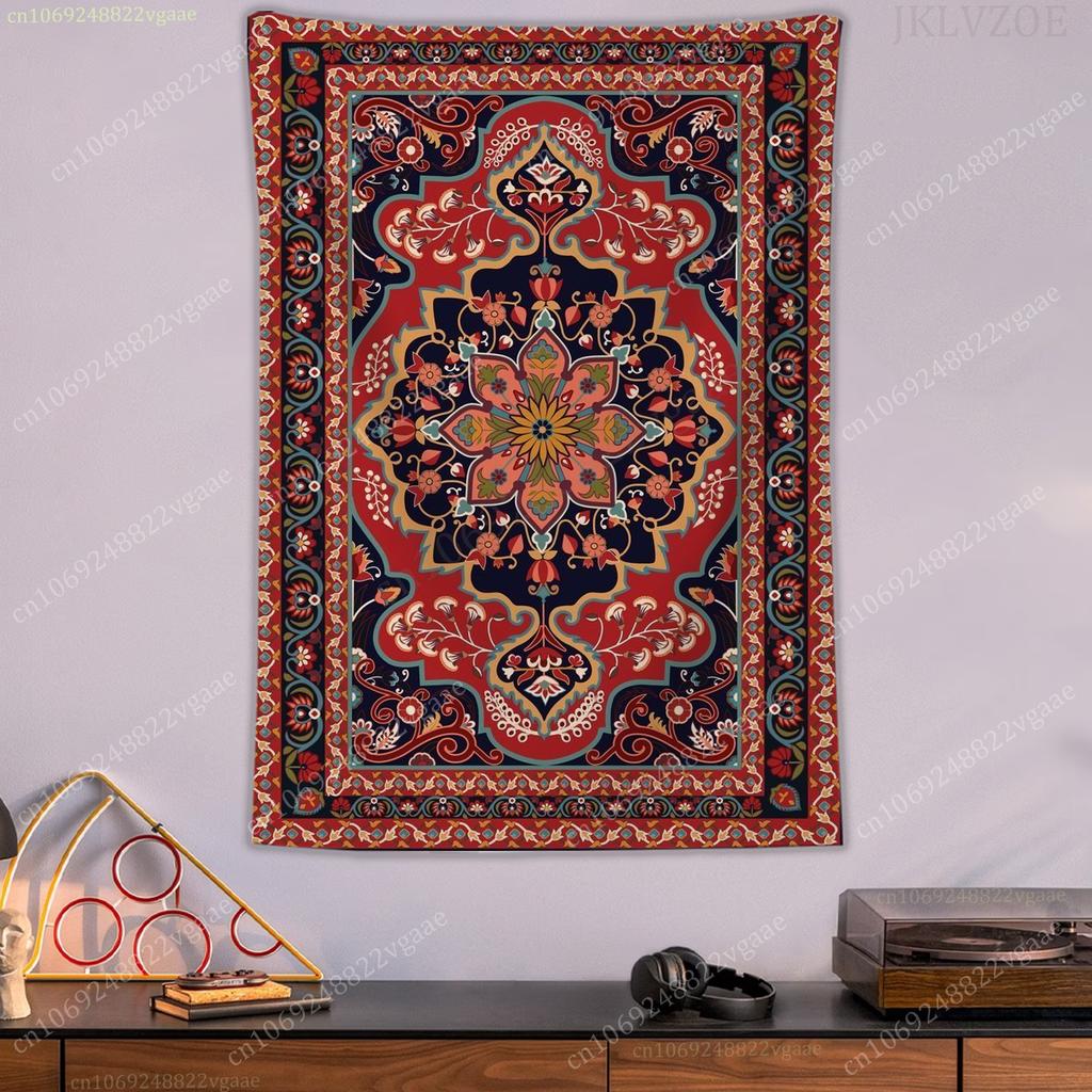 Persian Carpet Print Tapestry Poster Wall Tapestries For Bedroom Decoration Aesthetic Tapices Flag Wallpaper