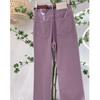 Candy Color Jeans für Damen Neue Frühling Herbst Hohe Taille Locker Fallend Weiter Bein Hosen Figurfreundliche Denim Hosen