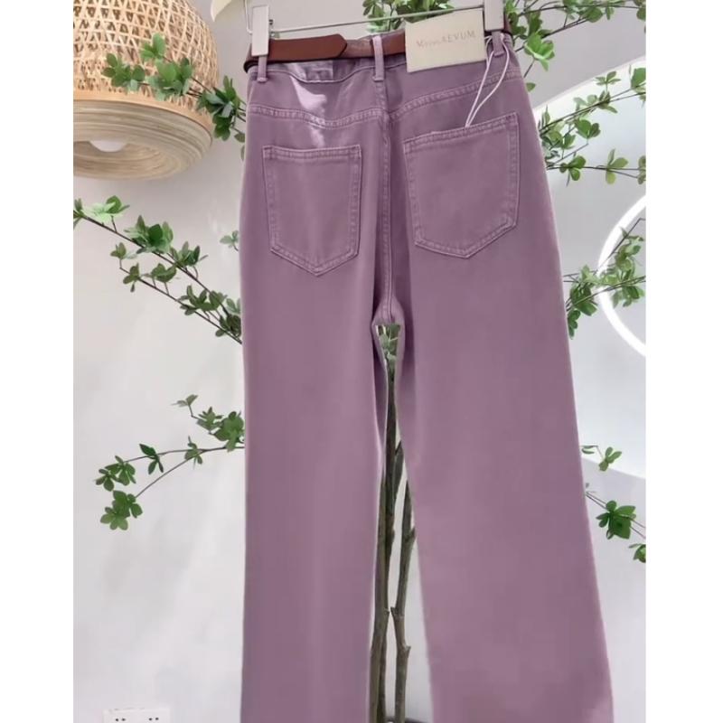 Candy Color Jeans für Damen Neue Frühling Herbst Hohe Taille Locker Fallend Weiter Bein Hosen Figurfreundliche Denim Hosen