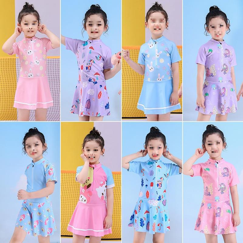 Trendy Princess Summer Swimsuit: One-piece Skirt Style for Girls