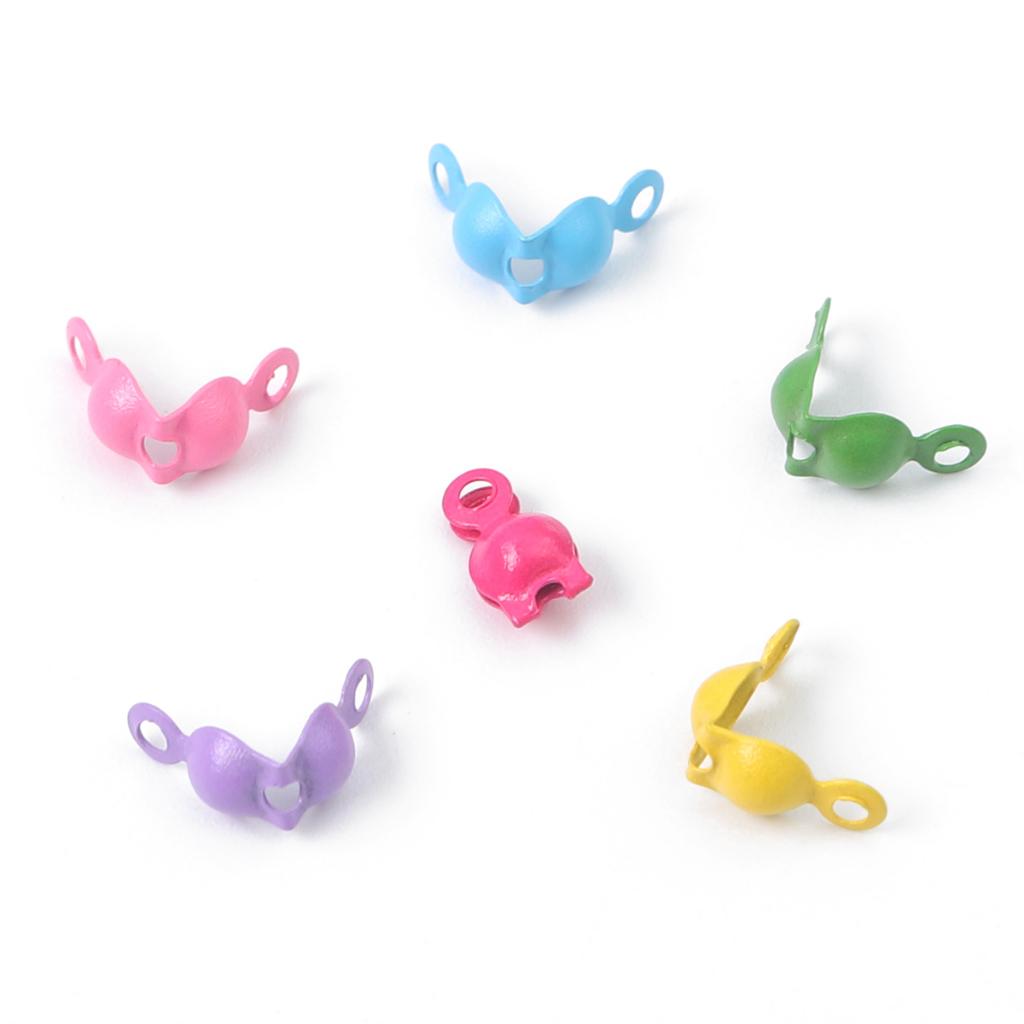 Connector Clasp Fitting 4*7mm Ball Chain Calotte End Crimps Beads Connector Components For DIY Jewelry Making Supplie