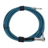6.5mm Guitar Cable Right Angle To Straight Connector Nylon Braided Noise Reduction Guitar Connection Cord 3 Meters Blue