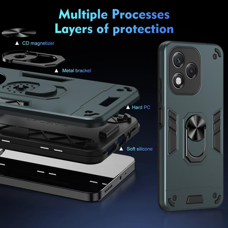 For Honor 400 Lite 5G Case Armor Shockproof Lens Protect Cases For Honor400 Lite Finger Ring Holder Magnetic Cover