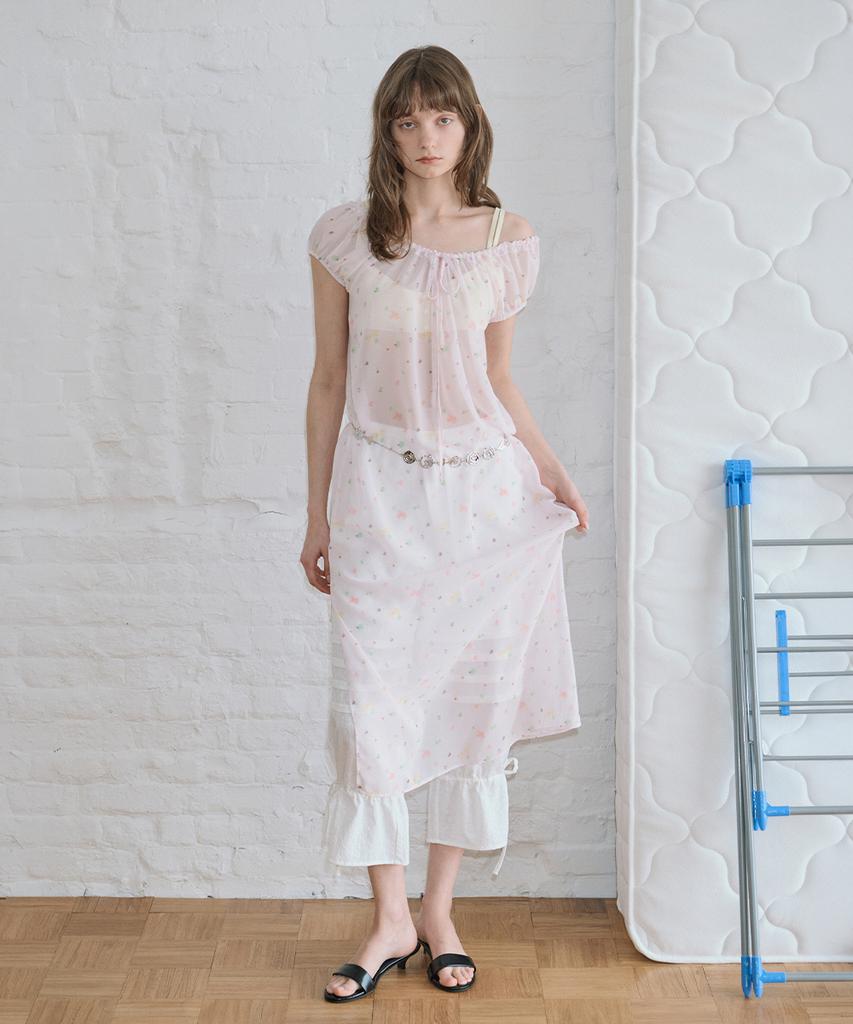 SINOON Pale Flower Long One-Piece (Pink)
