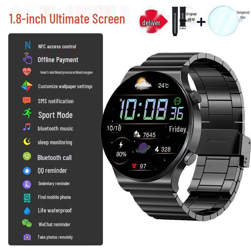 Huqiangbei GT4 Smartwatch 2025: Black Technology, Health & Sports, Bluetooth Call, Multifunctional