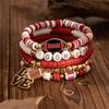 Versatile Unisex Football Charm Letter Beaded Bracelet Elastic Band Handchain for Everyday Wear Street Hand Jewelry