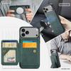 FIERRE SHANN 028 For iPhone 17 Pro Case Magnetic Detachable Card Slots Leather Back Cover