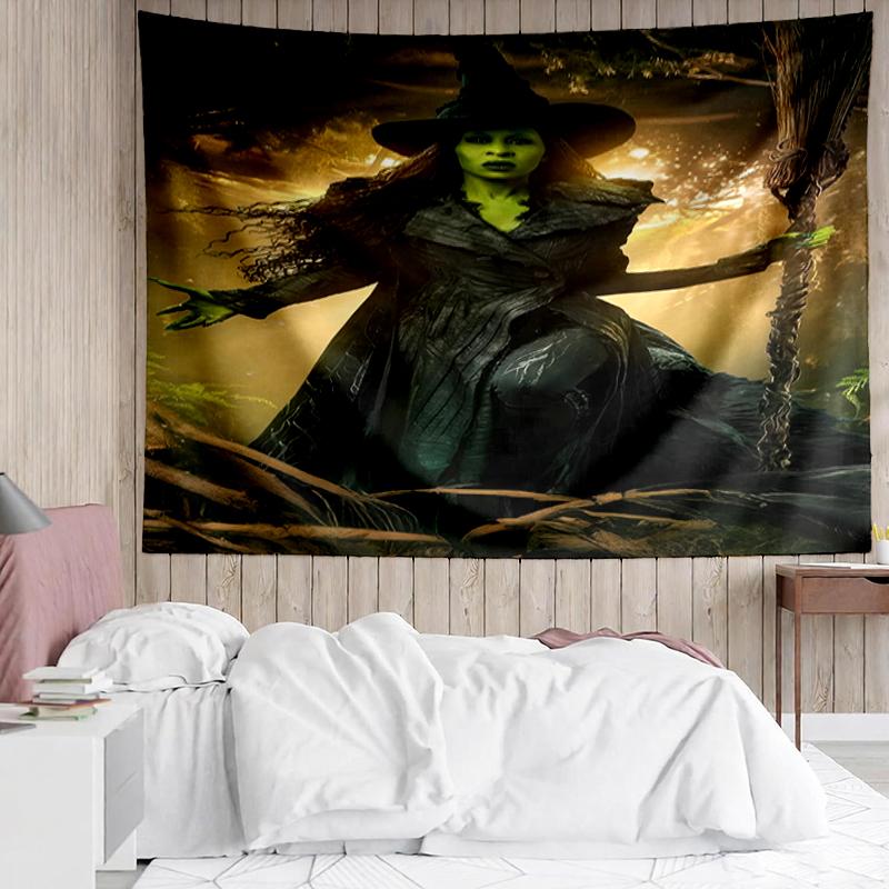 Wicked Print Tapestry, Backdrop, Easy Setup, Ideal for Bedroom, Office & Living Room, with Aesthetic Wall Hanging Decor.