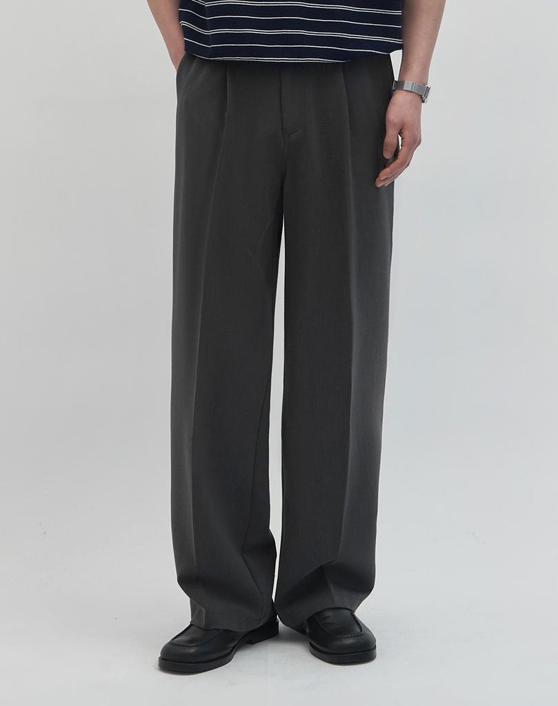 WORK ON BODY OFF (Summer Add-On) Rebe Semi-Wide One-Pleat Slacks (2 Colors)