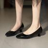 Fashion Women Pumps Spring New Fashion Single Shoes Pointed Toe Casual Solid Chunky Middle Heel Women's Shoes Commuter Work Heels Women