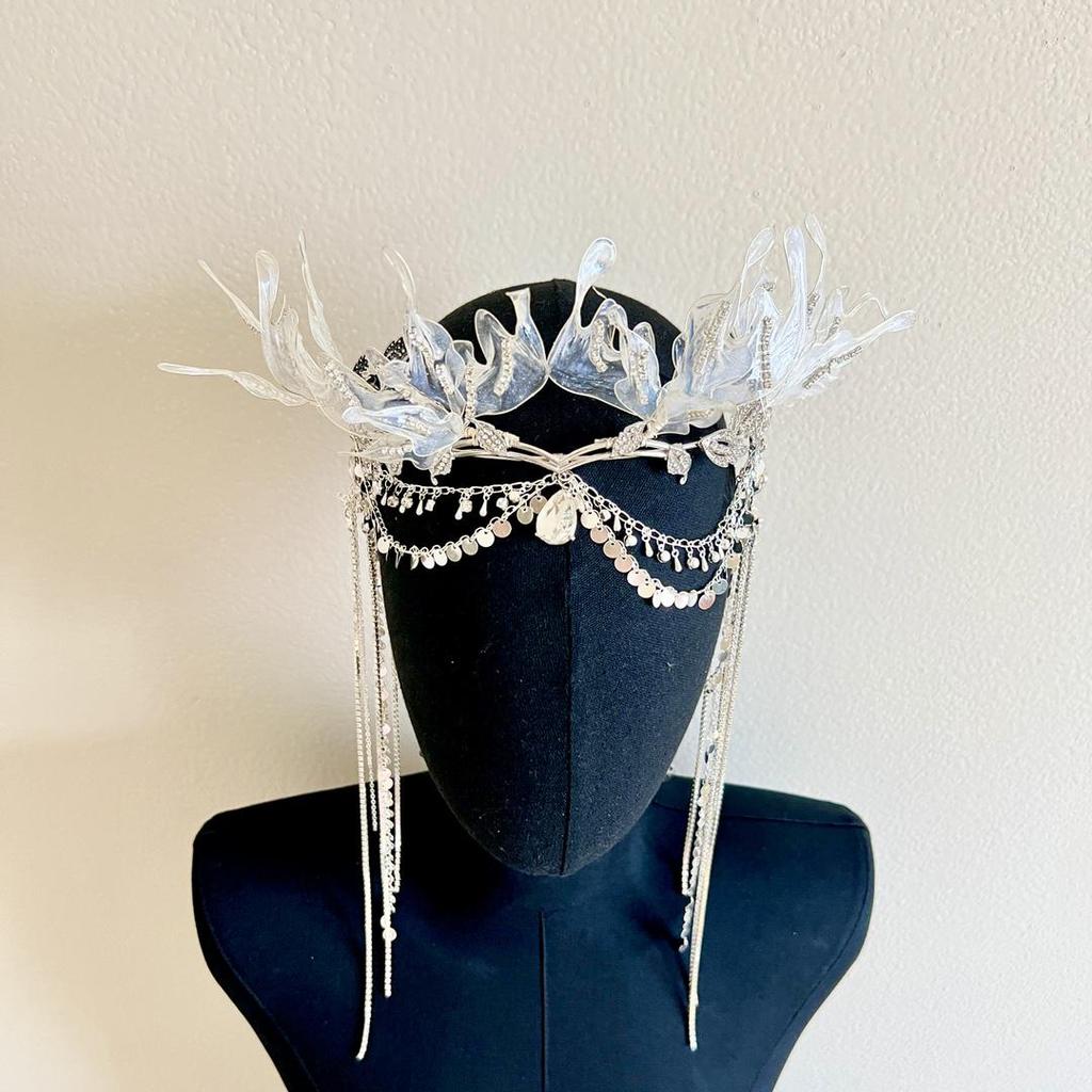 Čelenka mořské panny: 2024 Fairy Tassel Crown pro Hanfu a starověký styl
