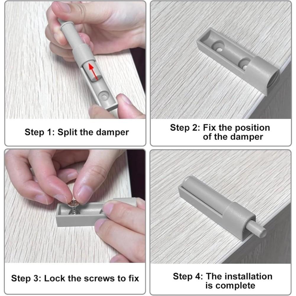 Möbeldörr Dämpare Tryckdörröppnare Mjukstängning Dämpare