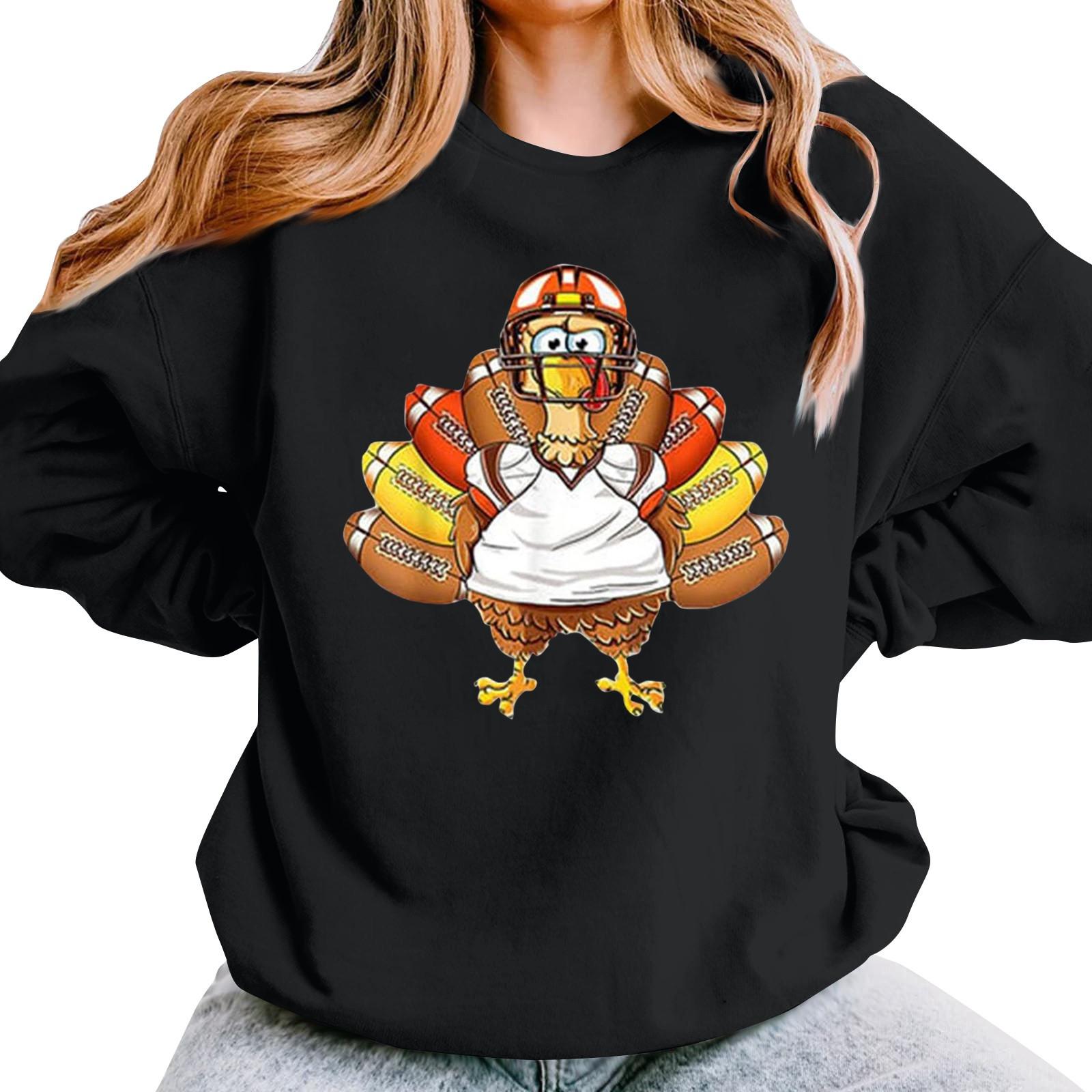 Женская повседневная мода День благодарения с принтом длинный рукав O-образный вырез — фото 11