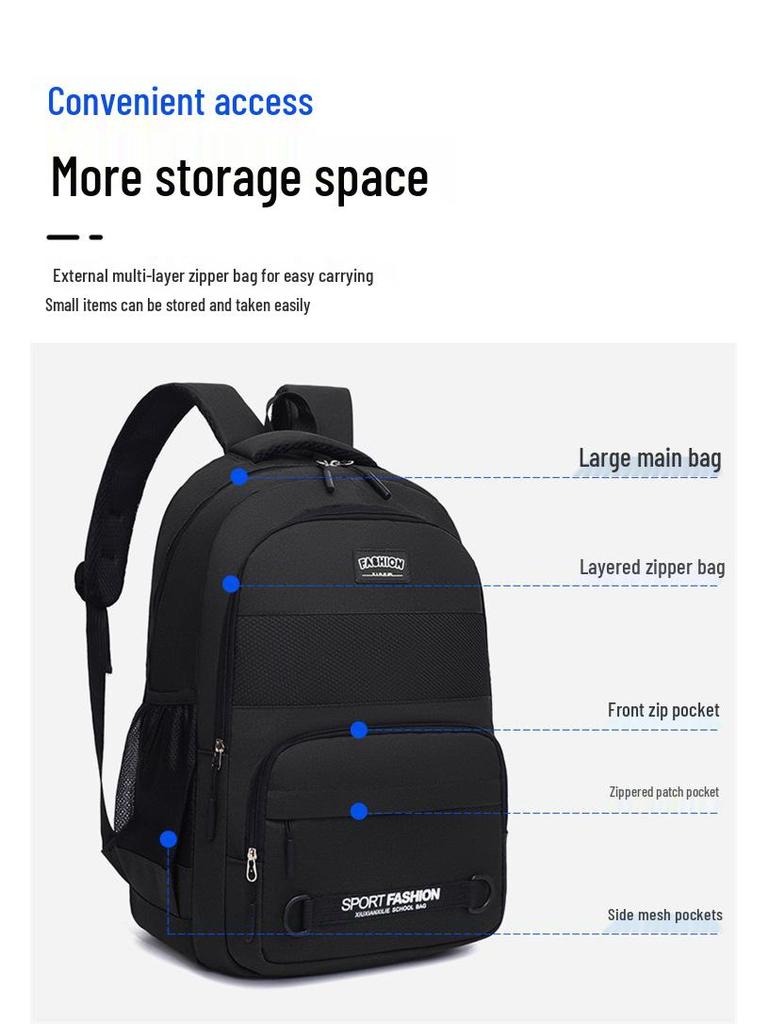 Water-Resistant Korean Style Backpack for Students - Large Capacity, Lightweight Computer Pack for Middle, High School & College