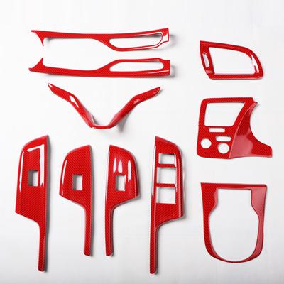 Accessories for Honda City 2015- Red Carbon Fiber Inner Armrest Cover Interior Decoration Power Window Switch Trim 2017