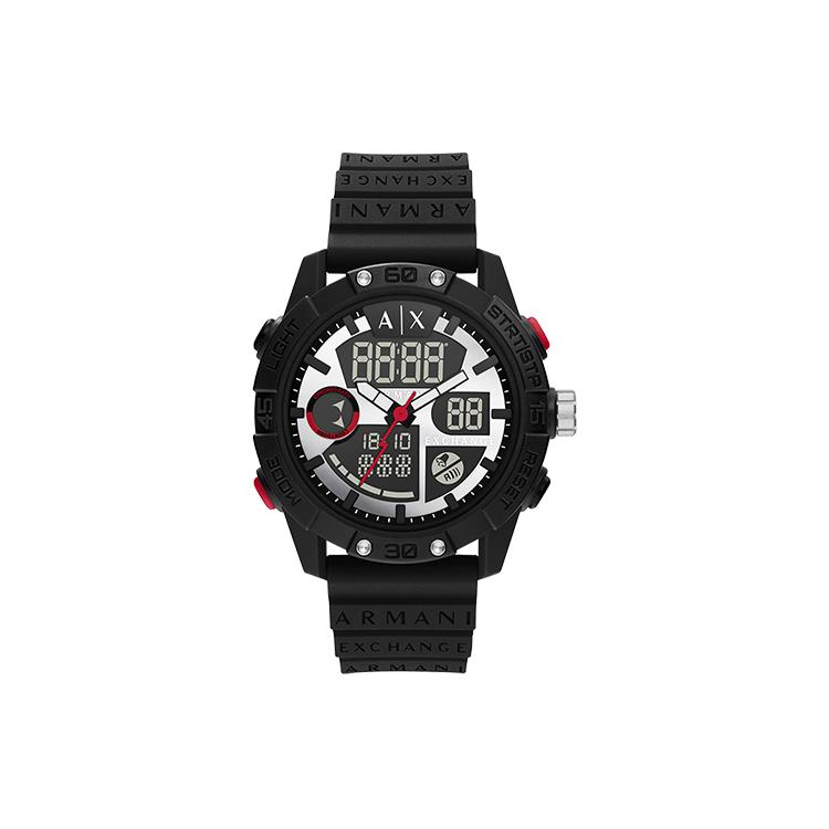 

ARMANI EXCHANGEAE Wrist Watch Electronic Movement Silicone Strap Silver Dial Men s Watches AX2960 Black Dial