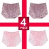 4-Pack Plus Size Mid-High Waist Lace Lace Seamless Women's Underwear Summer Sexy Transparent Briefs Women's Flesh Color