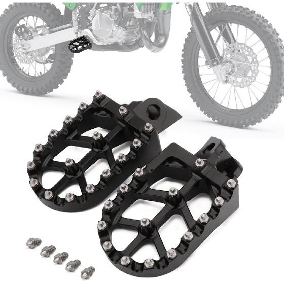 Dirt Bike Foot Pegs,Motorcycle Footpegs Wider Foot Pegs Rest Pedal CNC for KLX 140 KLX140 KLX140RF 2008-2024 KX65 2000-2024 KX85 2001-2024 KX100
