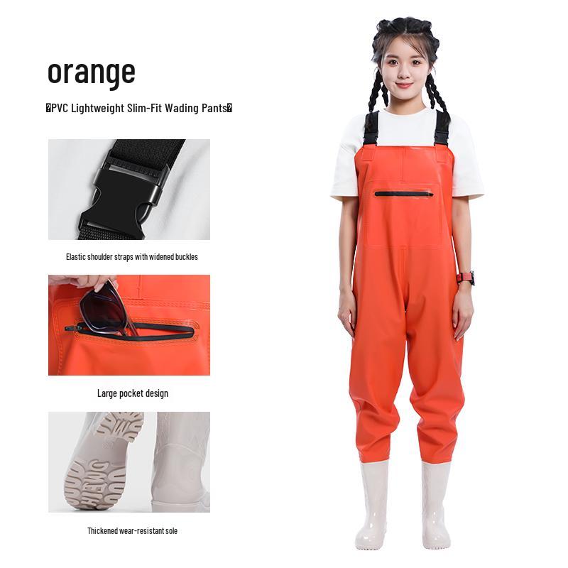 Women's Waterproof Wading Pants and Shoes - One-Piece Gold Suit, Small