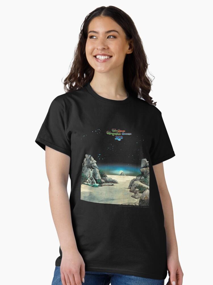SÌ Sì Tales From Topographic Oceans Arte Vintage dell'Album Design Prog Rock Maglietta Classica