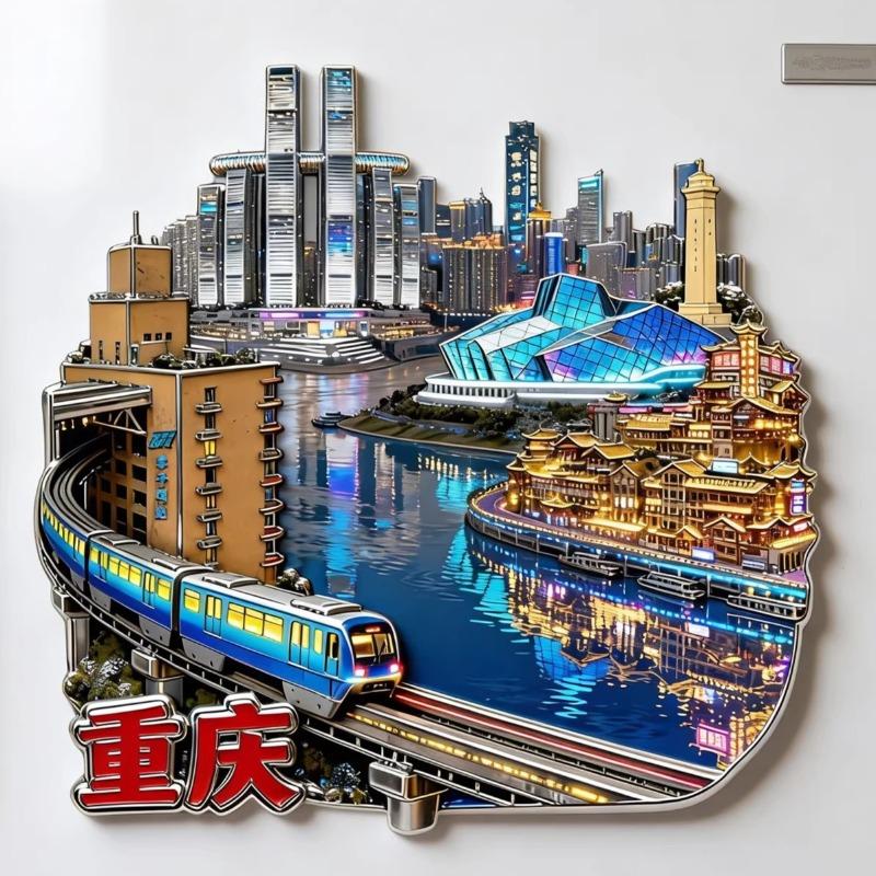 China Metal Fridge Stickers Hangzhou Souvenirs Huangshan Tianjin Guilin Guangxi Wuhan Xi An Zhangjiajie Fridge Magnets Gifts