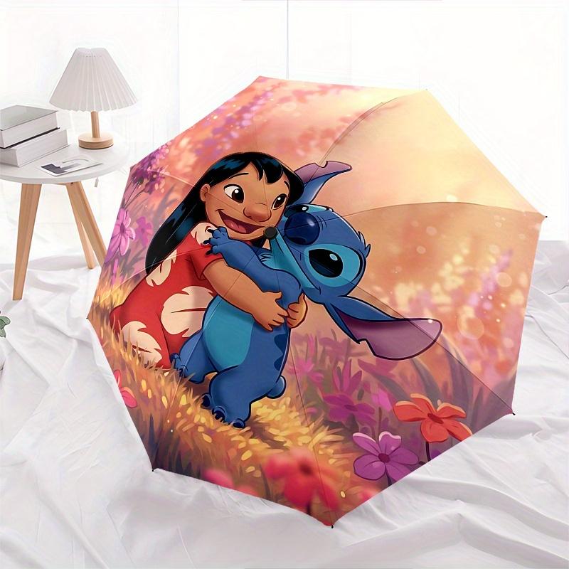 1 Auto Open Lilo Stitch Themed Colorful 8 rib Portable Umbrella for Men and Women, A Compact Commuting Companion Suitable for Daily Drinking