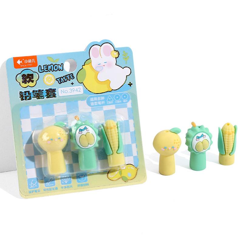 

3pcs/Set Cute Cartoon Mini Pencil Cap,Soft Rubber Pencil Cover,Elementary School Student Pen Cover Kindergarten Pencil Protector