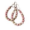 Handgjorda Retro Boho Chic Dangle-örhängen med Natursten och Pärlhänge Perfekta för Vardagsbruk och Festivaler