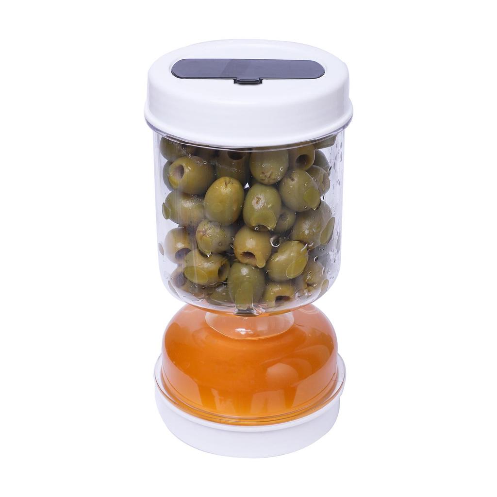 Patent Pickle Jar with Dry/Wet Separation and Fork - Portable, Sealed, Fresh-Keeping