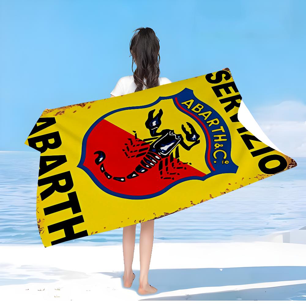 Abarth Auto Logo Strandtuch Cartoon Niedlich Sommer Kinder Großes Bade Pool Strandtuch Mikrofaser Saugfähig für Schwimmen Reisen