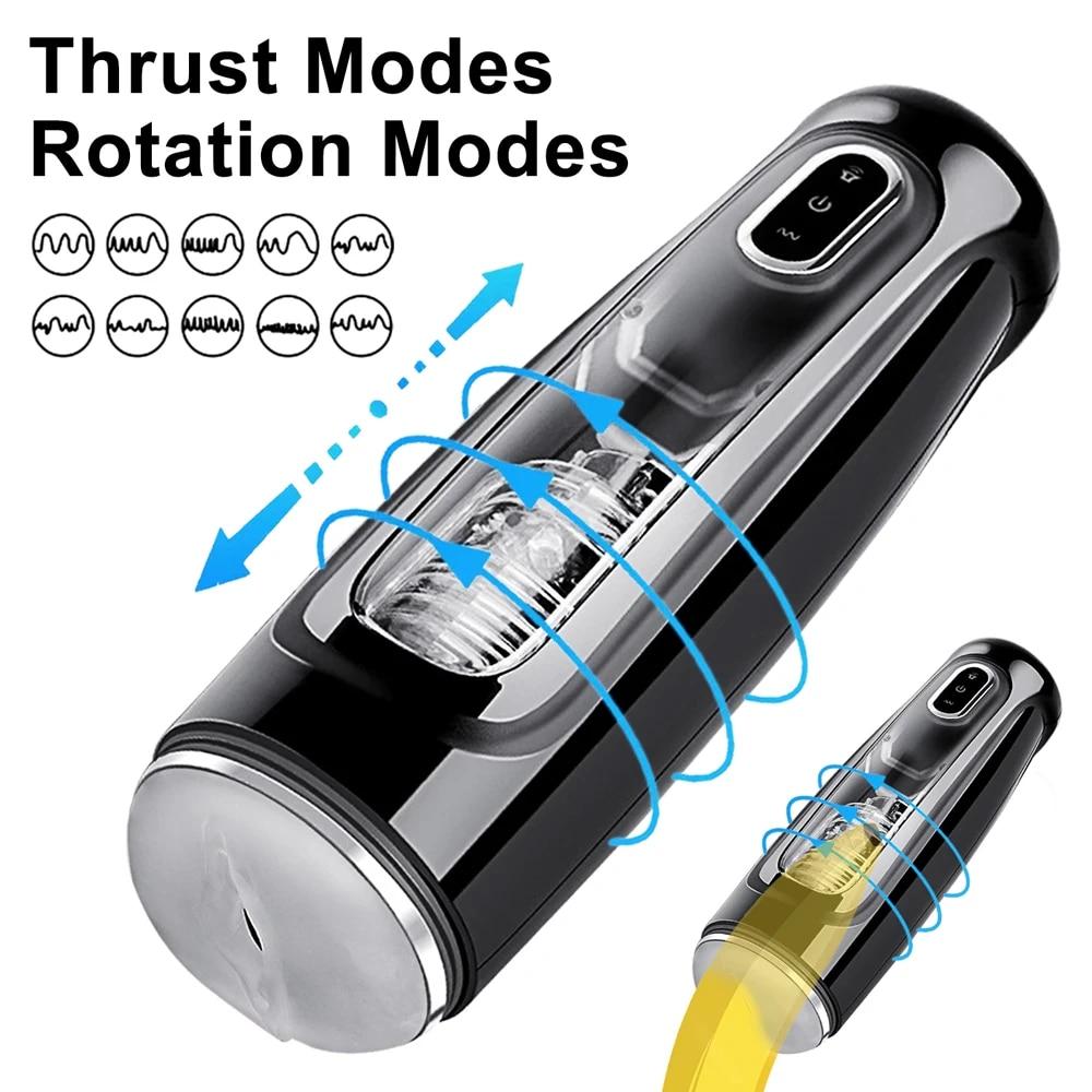 2025 New Automatic Male Mastubator Telescopic18+  Rotating Masturbation Cup for Men Blowjob Pussy Machine Sex Toys Adult Goods for Men